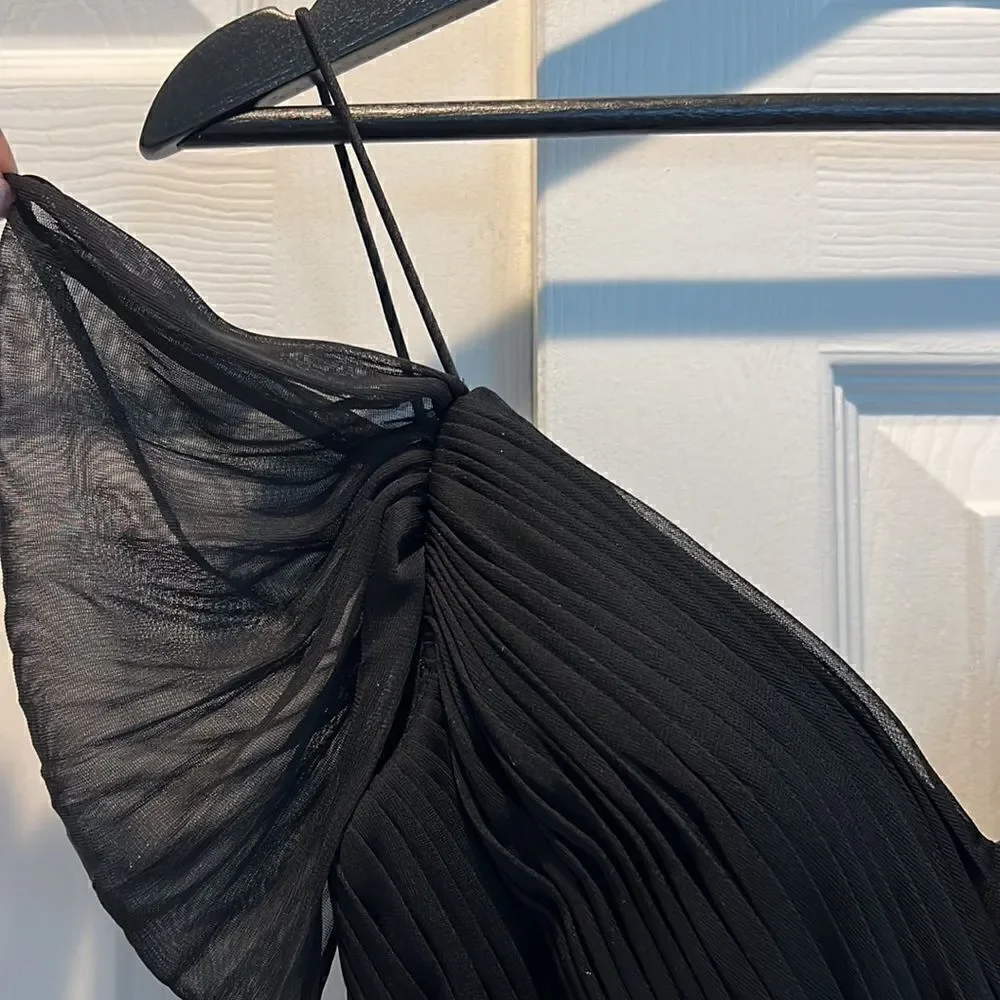 Kleinfeld Sleeveless A-Line/Princess Off The Shoulder Floor Length Dress Black - Picture 7 of 16